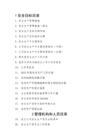 运输企业全套安全标准化文件资料