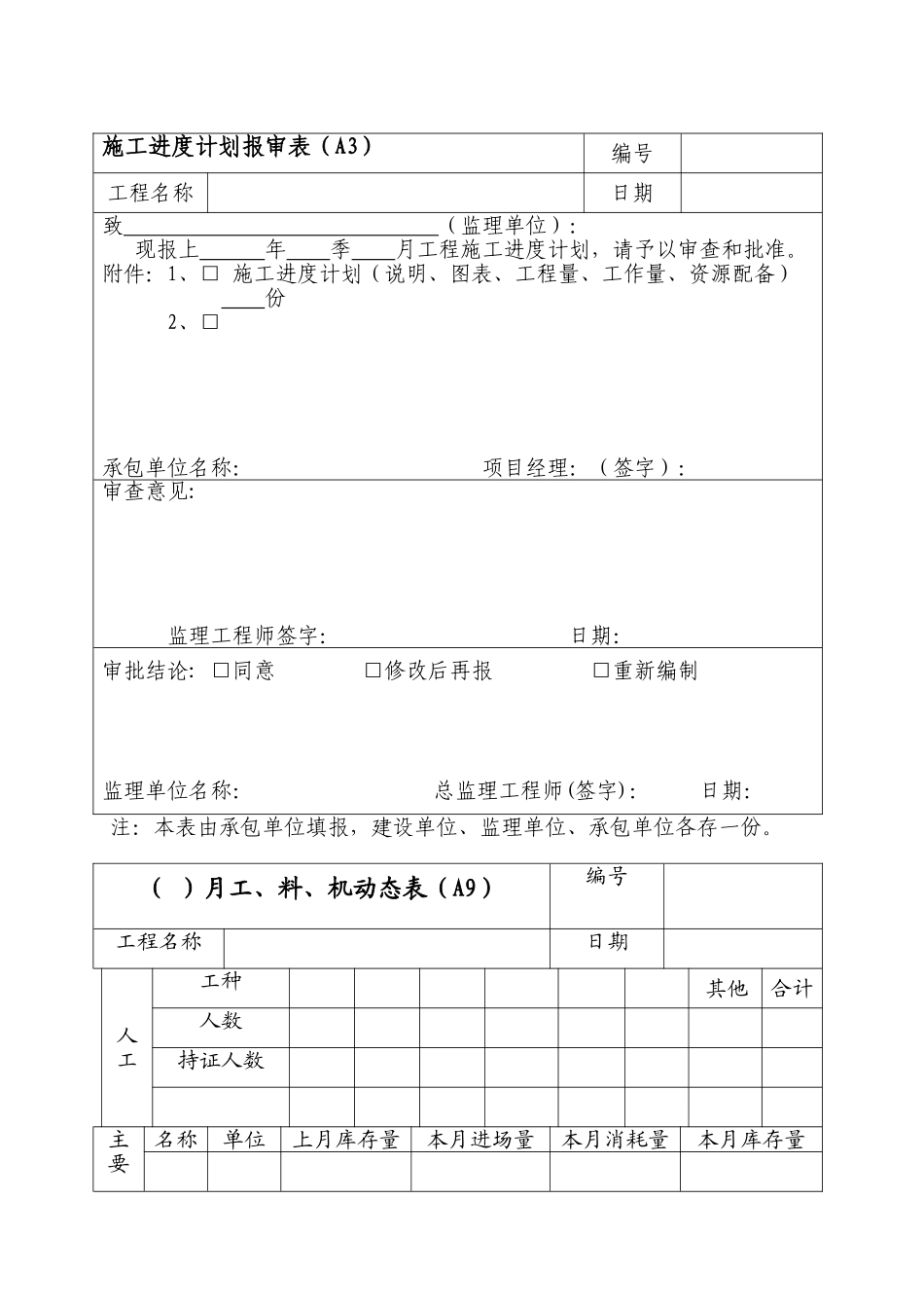 进度管理工作程序表格XIN_第1页