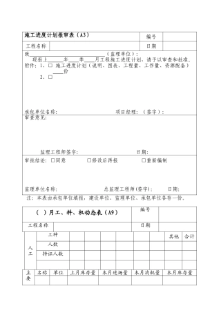 进度管理工作程序表格XIN