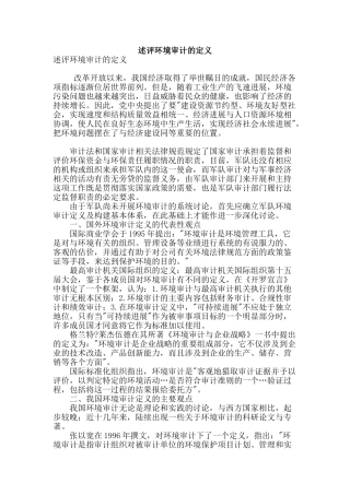 述评环境审计的定义