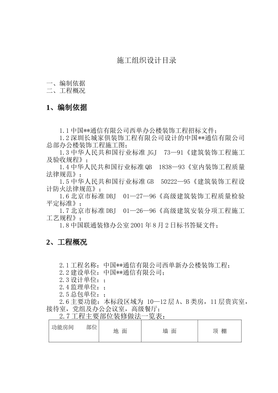 通信办公楼装饰工程施工组织设计方案_第1页
