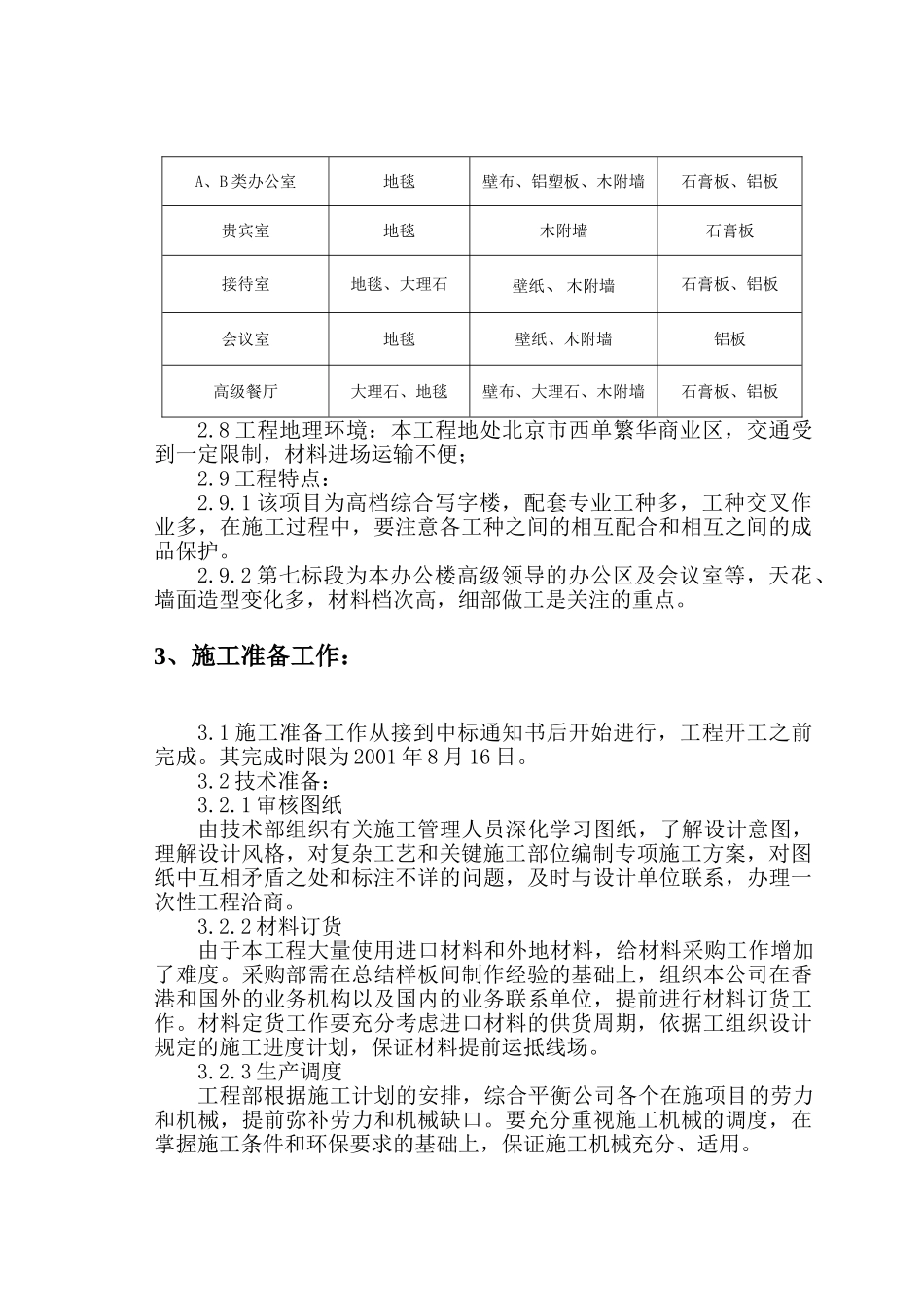 通信办公楼装饰工程施工组织设计方案_第2页