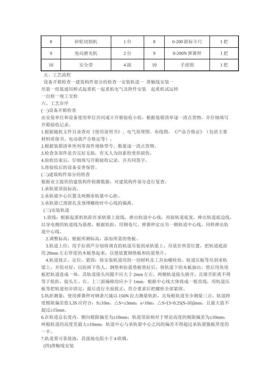 通用桥式起重机安装施工组织设计方案_第2页
