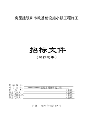 通道跨某路桥梁工程施工招标文件