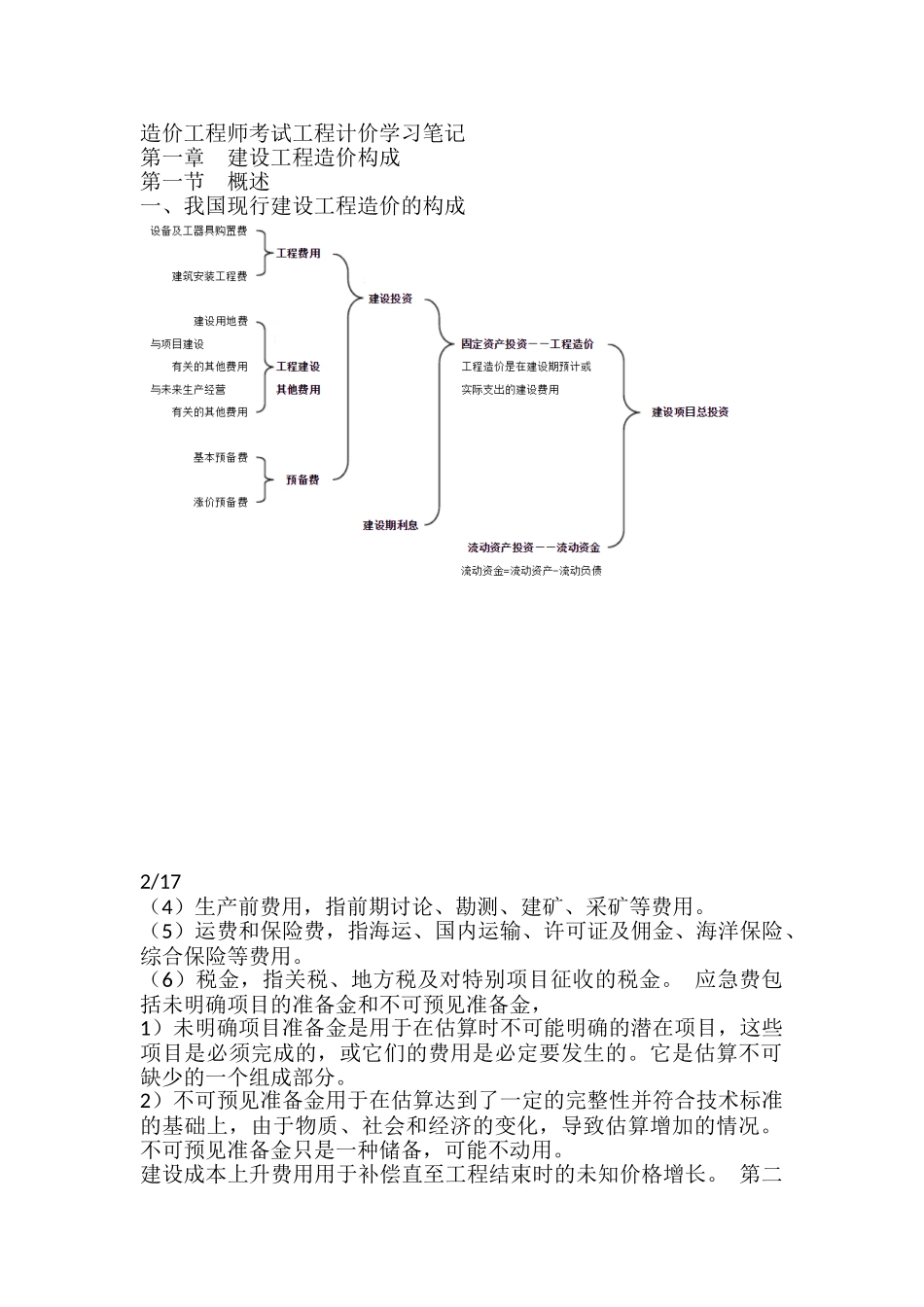 造价工程师考试工程计价学习笔记_第1页