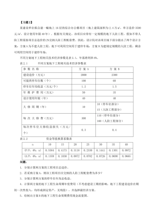 造价案例分析特训第7讲：专题三：工程设计、施工方案技术经济分析