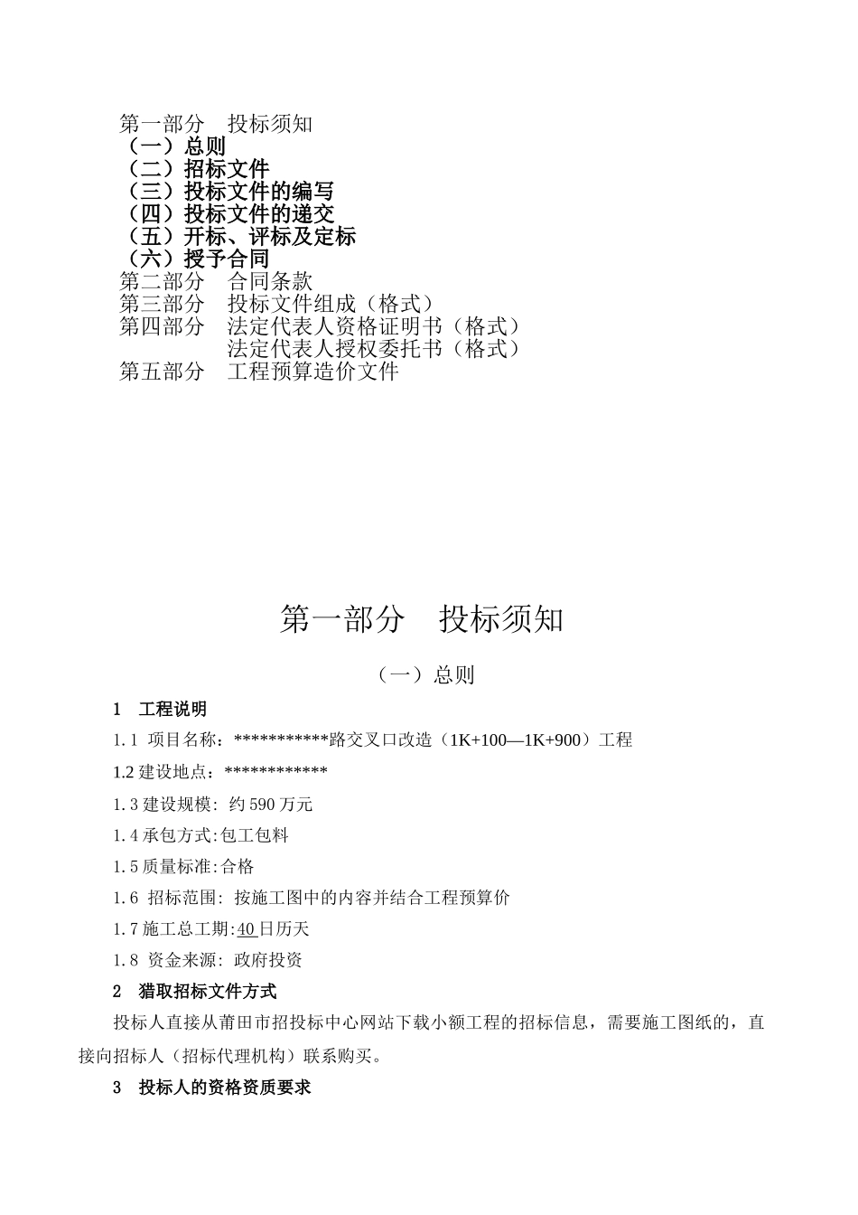 道路交叉口改造工程施工招标文件_第2页