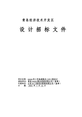 道路及三水工程设计招标文件