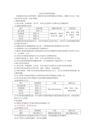 道路巡检管理规定