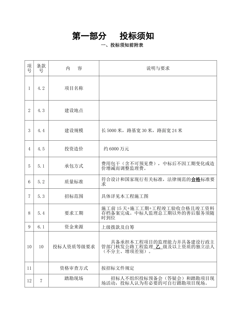 道路工程施工监理项目招标文件_第3页