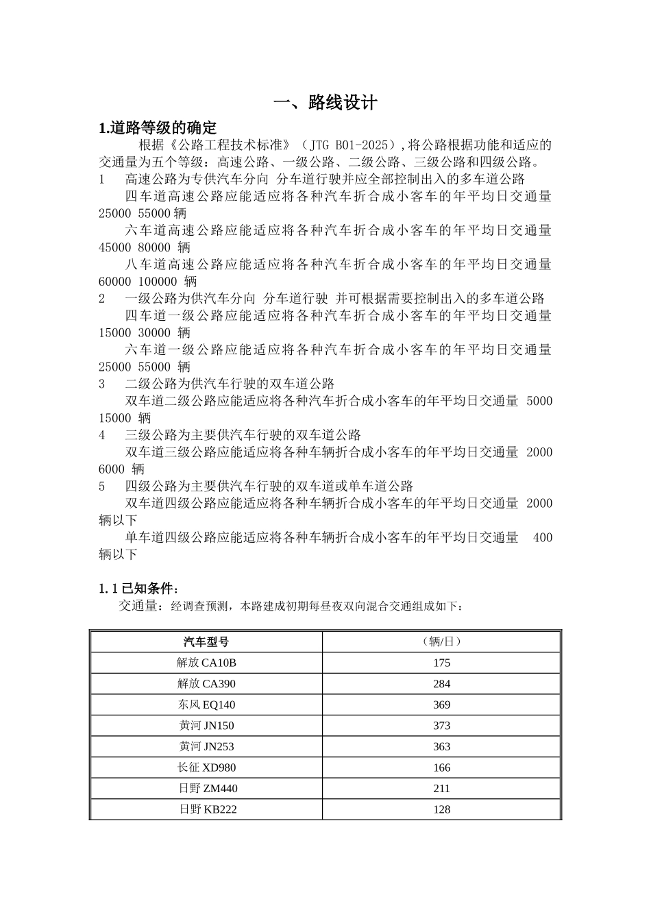 道路工程毕业设计计算书_第1页