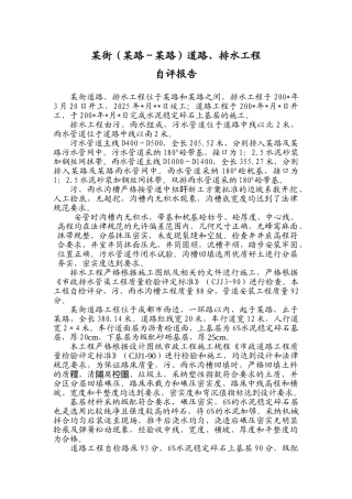 道路排水自评报告