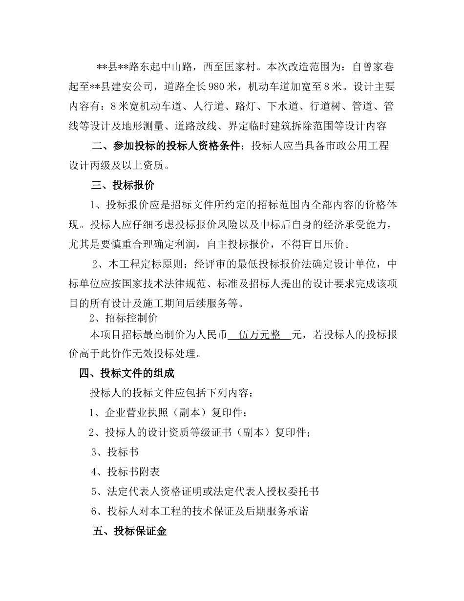 道路改建工程设计招标文件_第3页