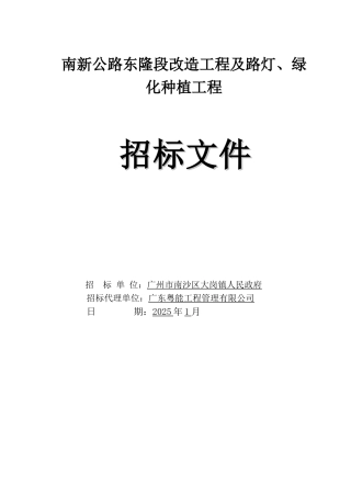 道路改造及路灯工程招标文件107页