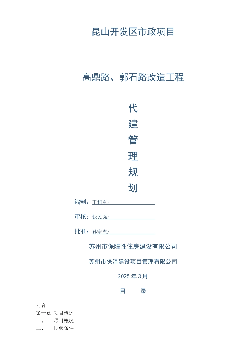 道路改造工程代建管理规划90页_第1页