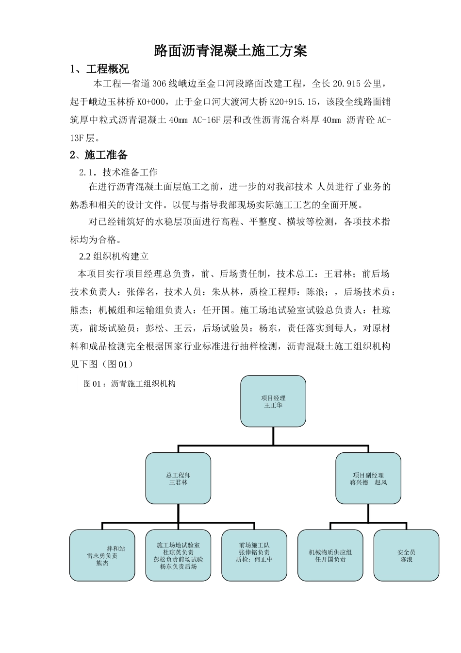道路沥青砼施工组织设计方案_第1页