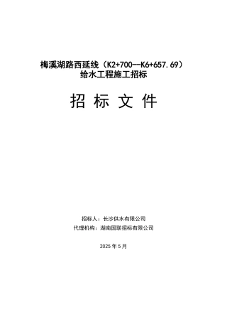 道路给水工程招标文件84页