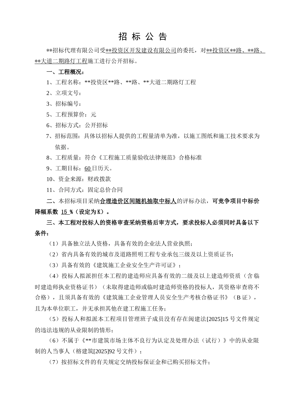 道路路灯工程施工招标文件_第3页