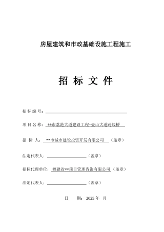 道路跨线桥工程施工招标文件