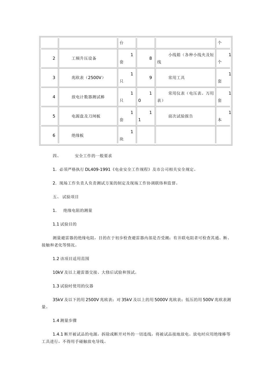 避雷器电气试验标准化作业指导书_第2页
