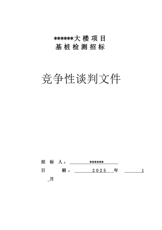 郑州市某大楼项目基桩检测招标竞争性谈判文件