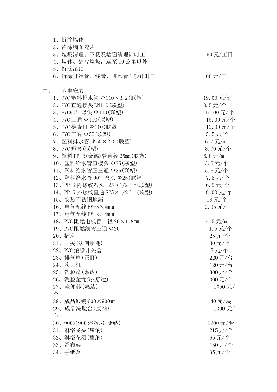 郴州市苏仙宾馆客房卫生间改造预算_第3页
