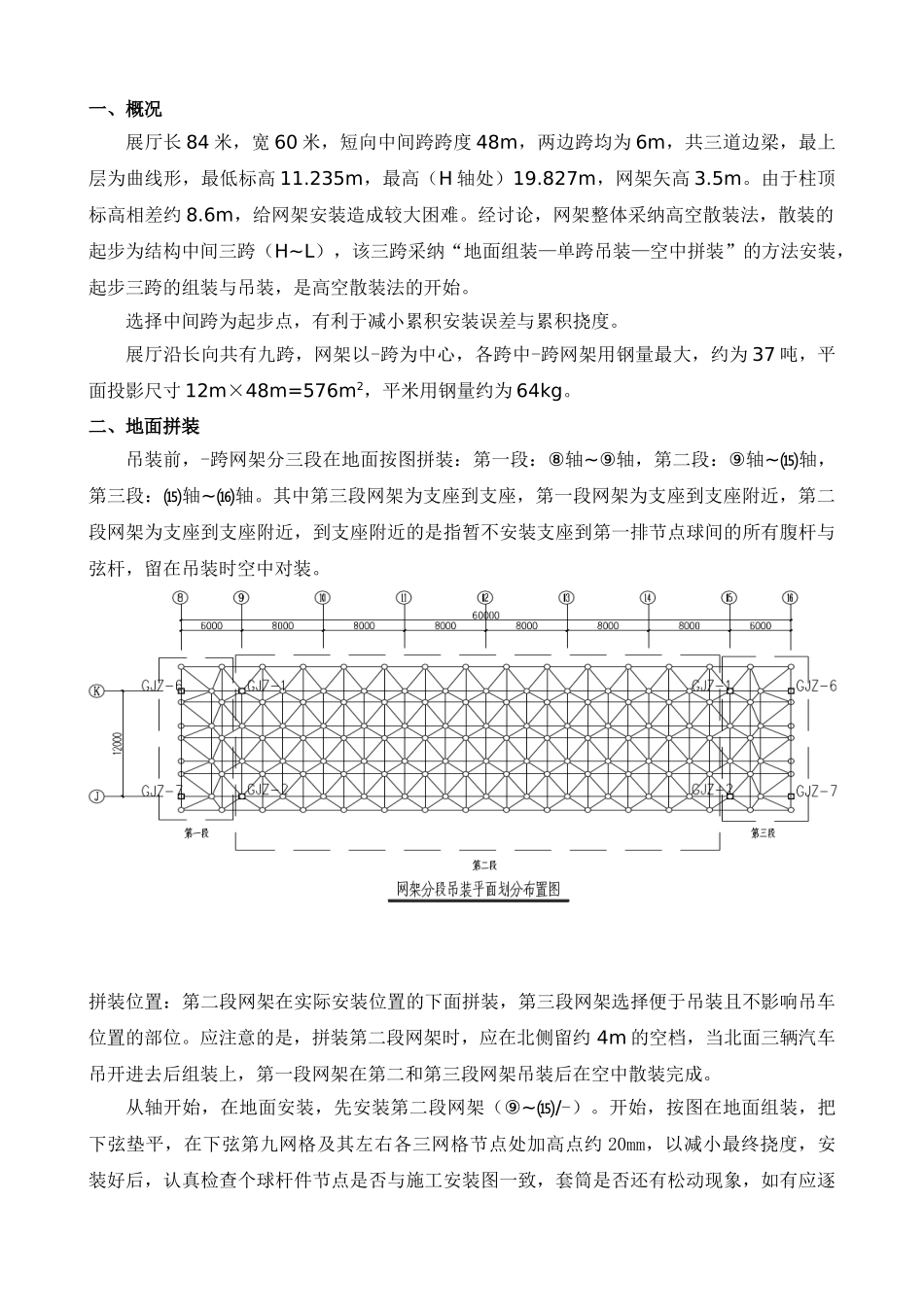 鄂尔多斯某会展中心钢网架吊装施工方案_第2页