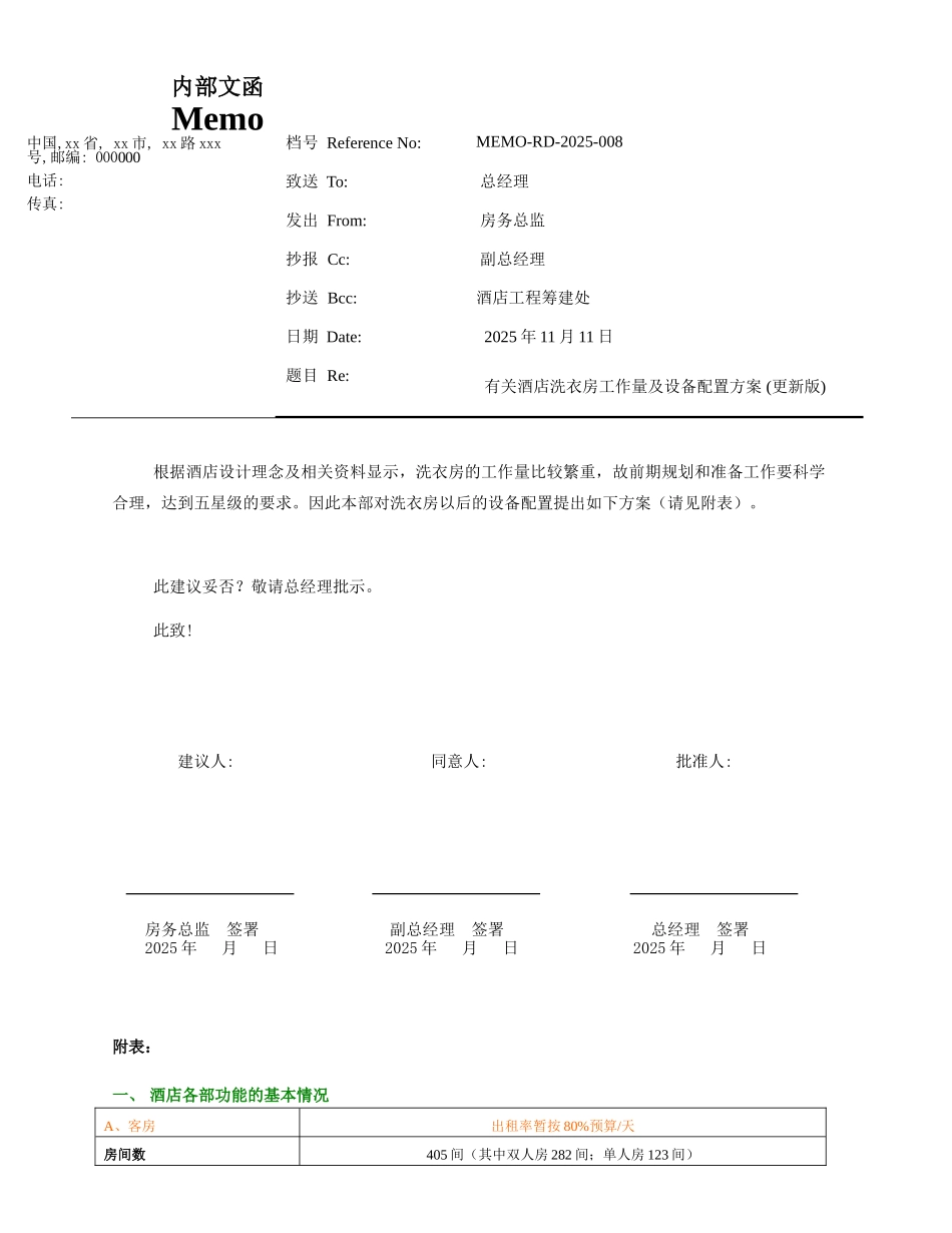 酒店洗衣房设备配置预算方案102025_第1页