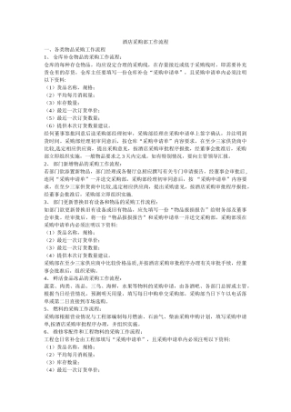 酒店采购部工作流程