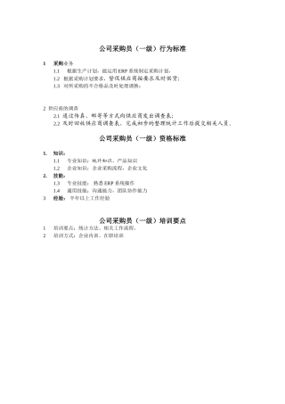 采购员任职资格