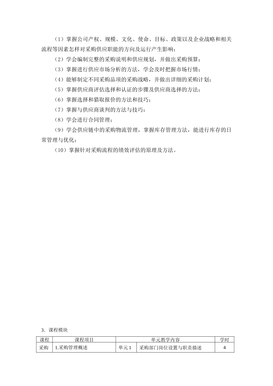 采购管理课程教学标准DOC_第2页