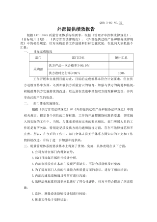 采购部外部供方绩效Q