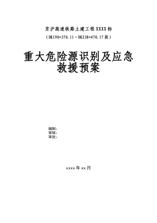 重大危险源识别及应急救援预案