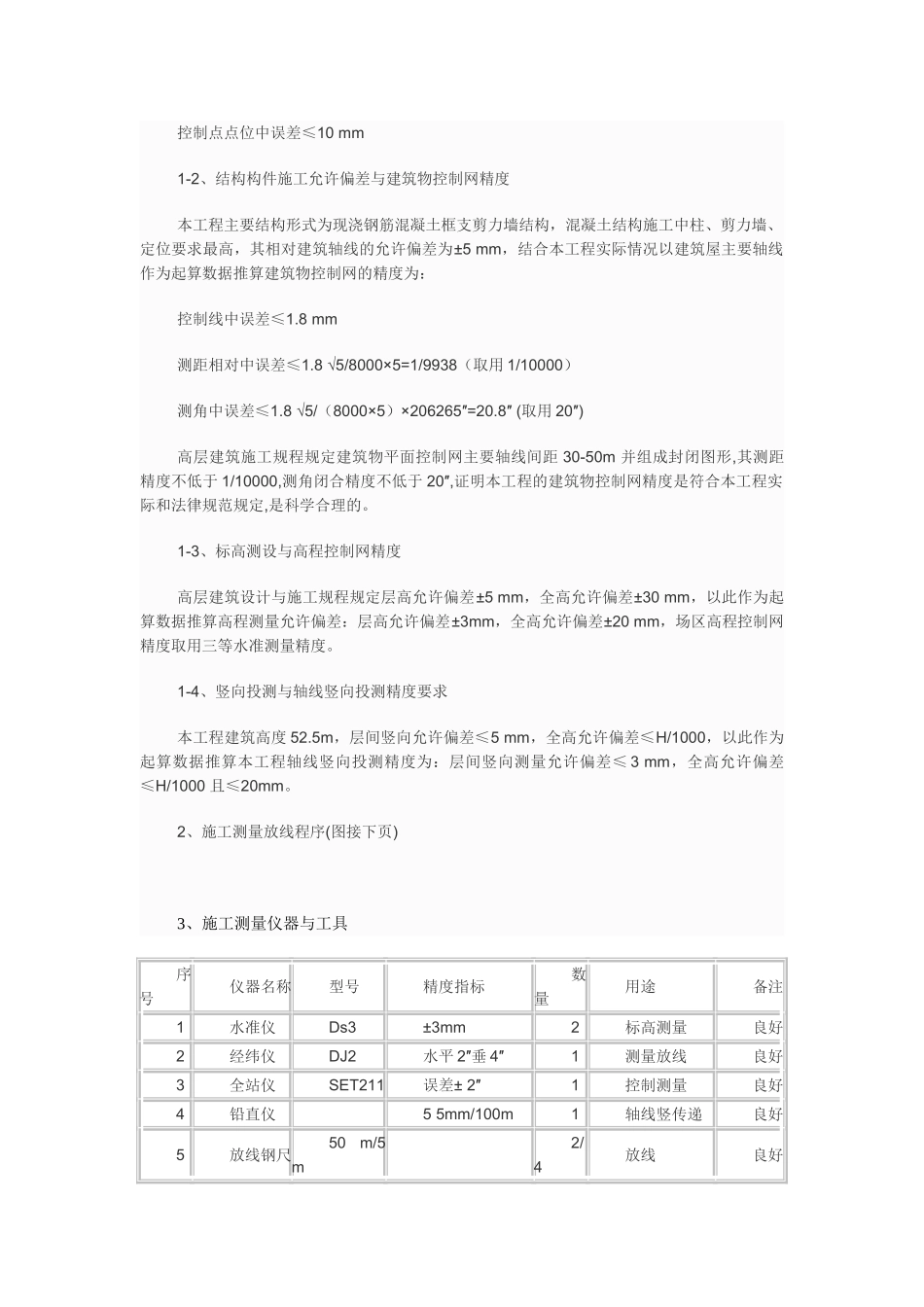 重庆某高层建筑施工测量方案_第2页
