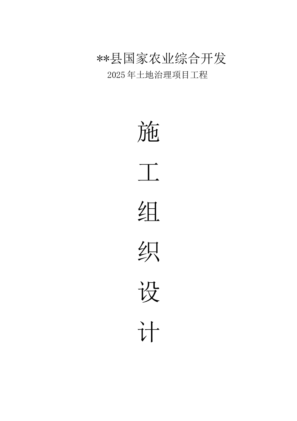 金寨县某国家农业综合开发2025年土地治理项目工程施工组织设计_第1页