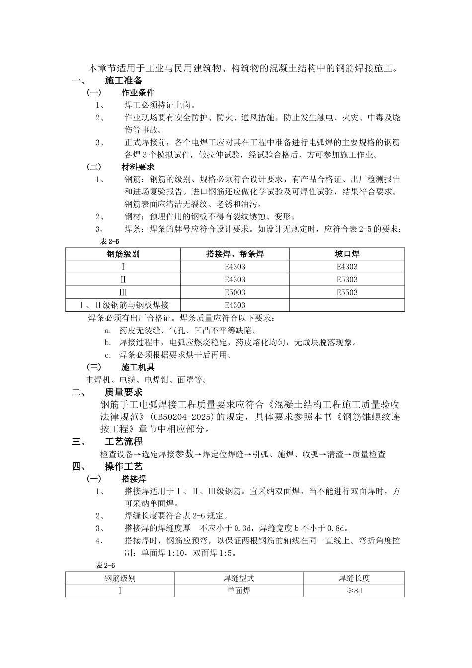 钢筋手工电弧焊接工程技术交底模板_第1页