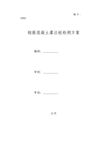 钢筋混凝土灌注桩检测方案