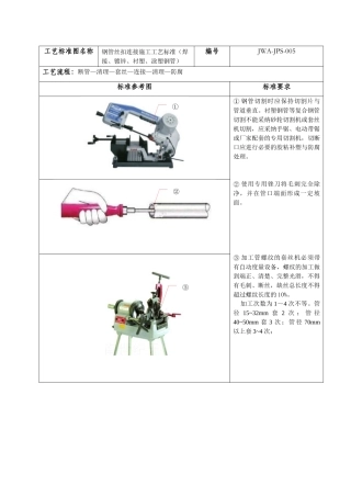 钢管丝扣连接施工工艺标准