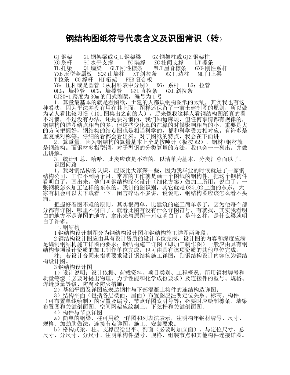 钢结构图纸符号代表含义及识图常识_第1页