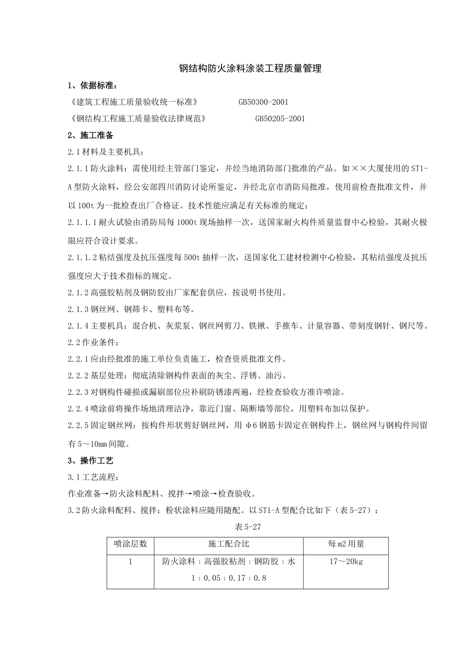 钢结构防火涂料涂装分项工程质量管理-secret_第1页