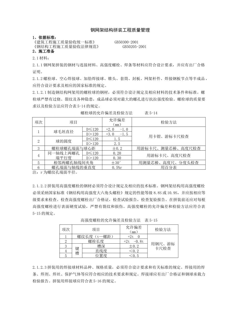 钢网架结构拼装分项工程质量管理-secret_第1页
