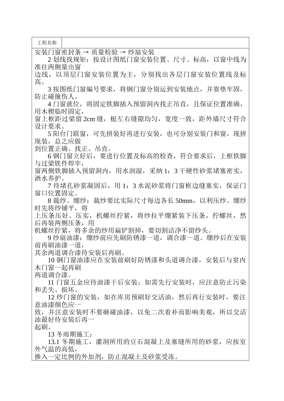 钢门窗安装工艺标准_第2页