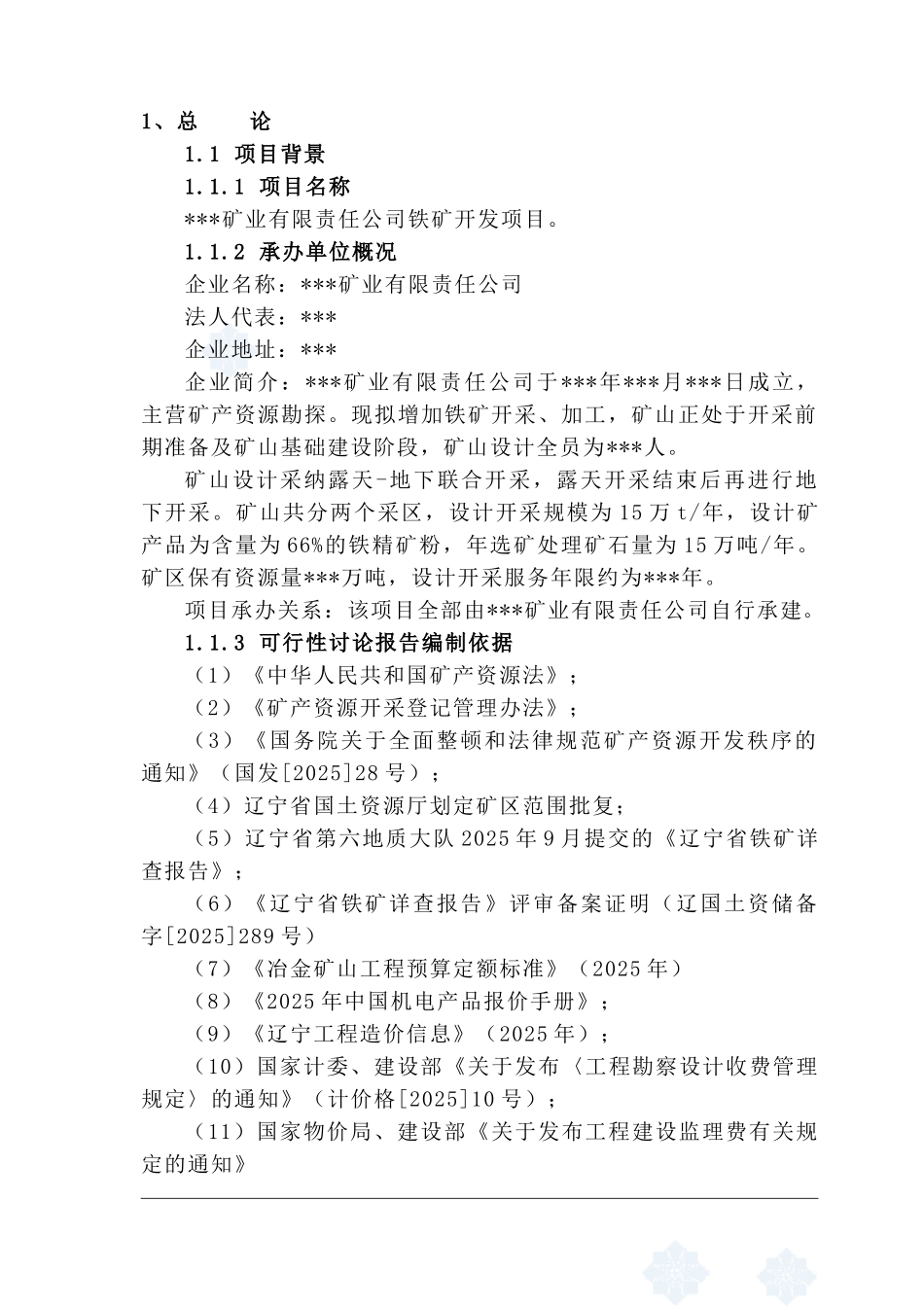 铁矿开发项目可行性研究报告_第1页