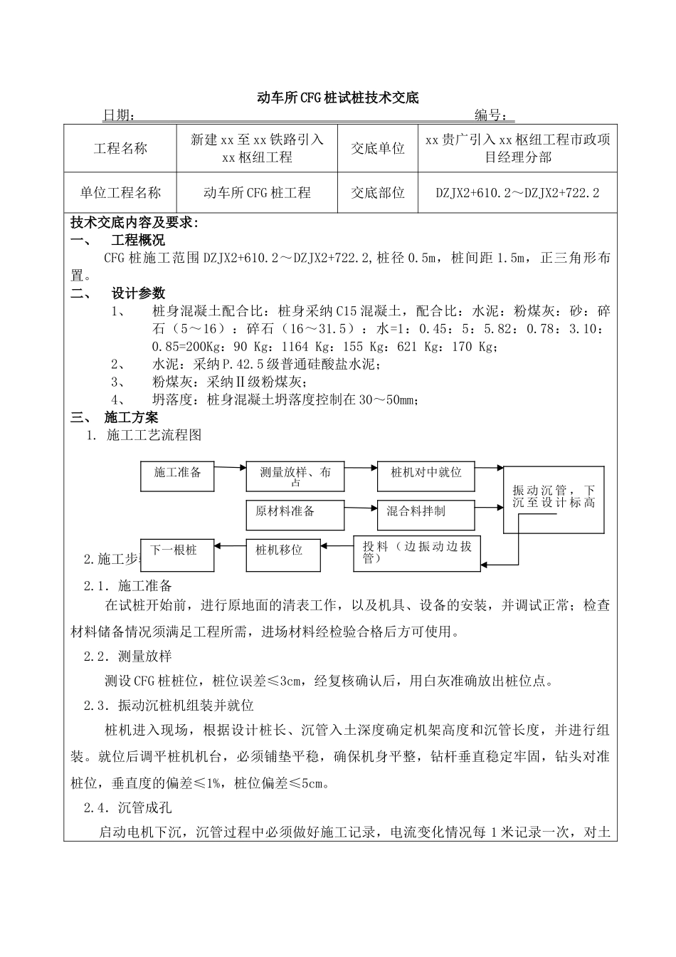 铁路客运专线cfg桩地基处理施工技术交底_第1页