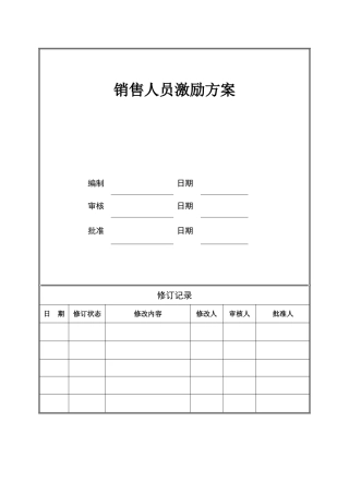 销售人员薪酬激励方案