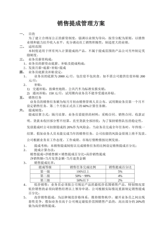 销售提成管理制度方案