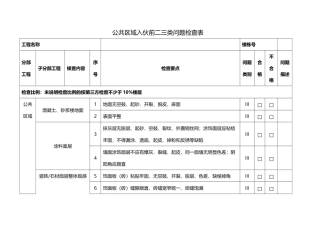 销售物业入伙验收检查表公区问题验收单