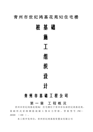 锤击管桩桩基施工组织设计