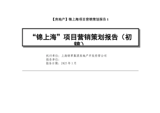锦上海项目营销策划报告1