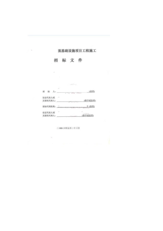镇基础设施工程招标文件